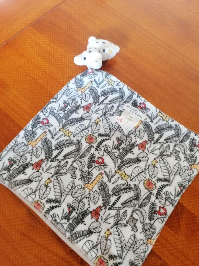 Doudou plat tête de léopard dpam