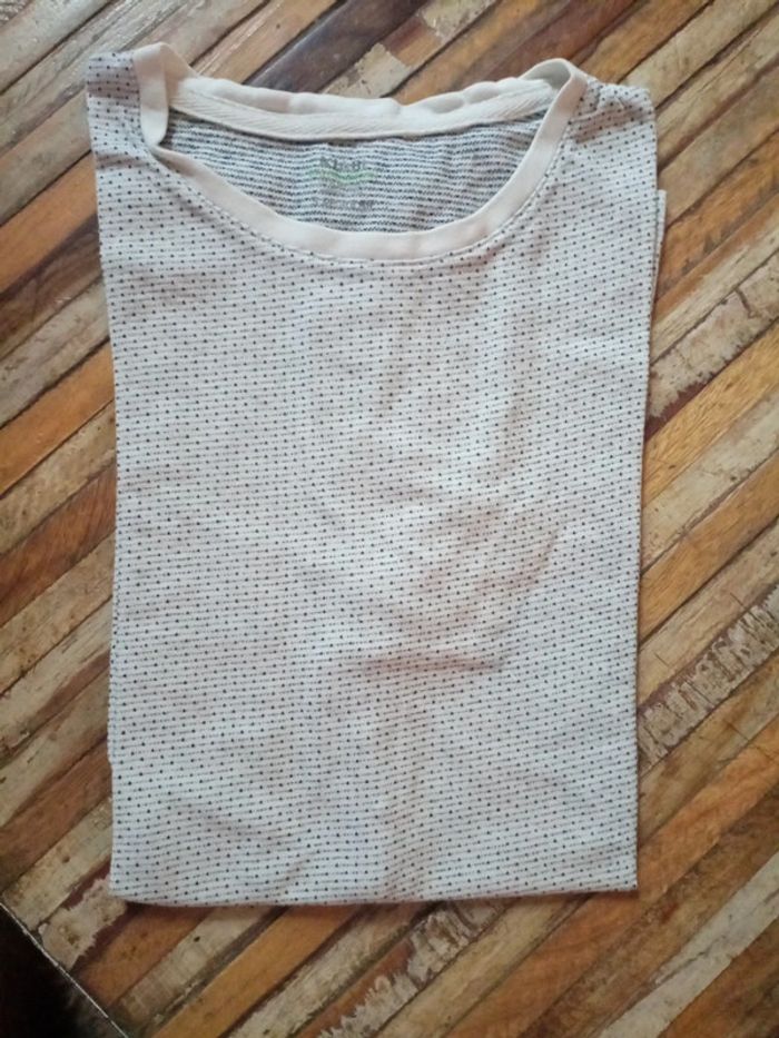 T-shirt blanc à pois