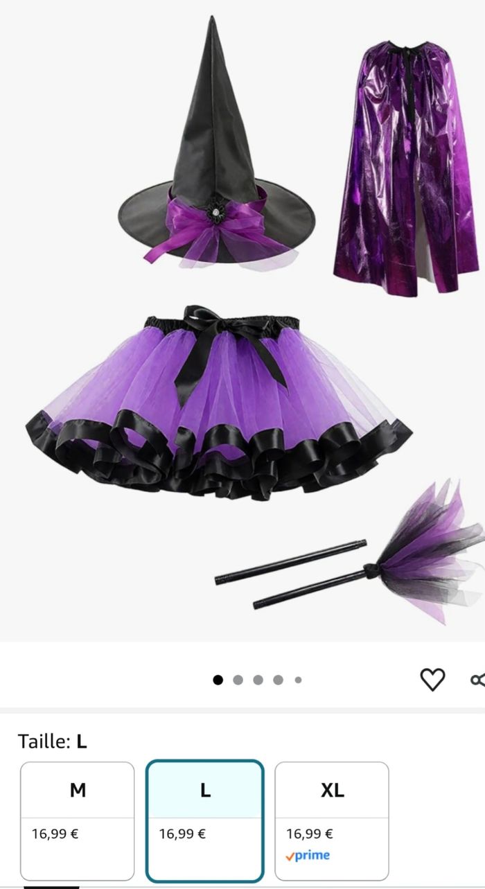 Deguisement Sorciere Fille Ensemble 4 pièces - photo numéro 5