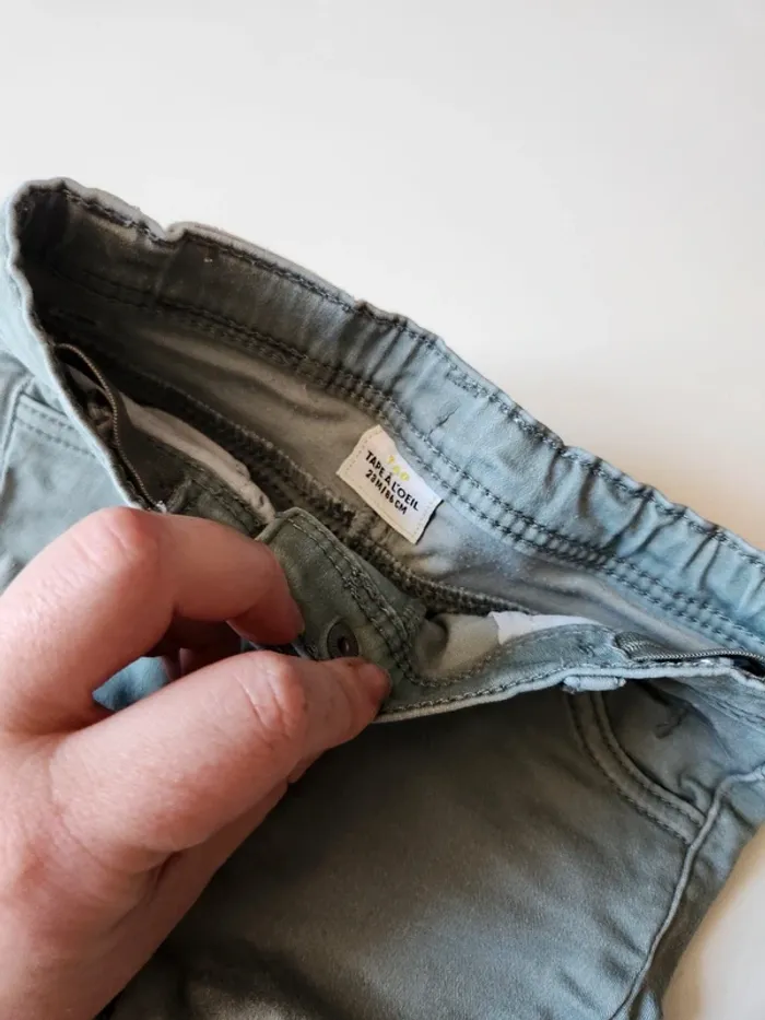 Jeans vert gris tape à l'oeil - photo numéro 3