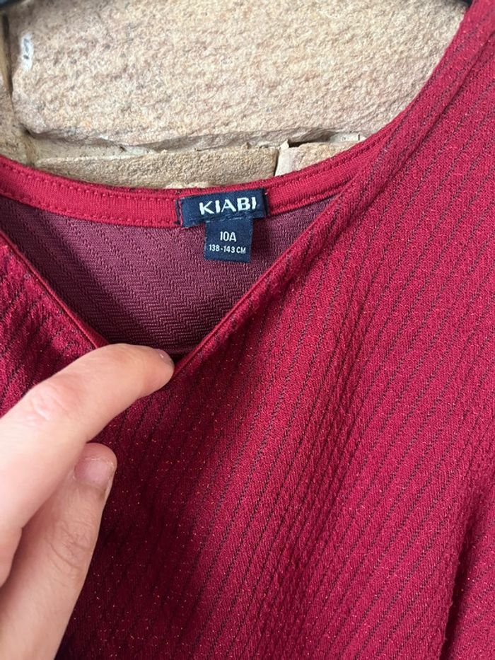 Jolie robe bordeaux taille 10 ans Kiabi parfait état - photo numéro 2