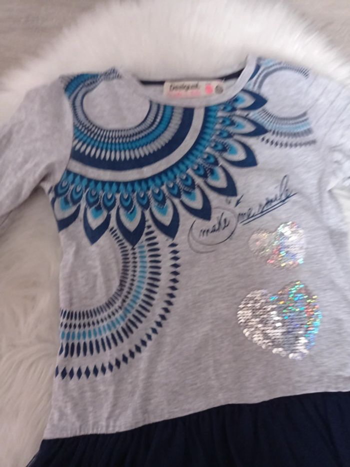 Desigual robe chic coeur sequin réversible jupon tutu 3/4 ans - photo numéro 5