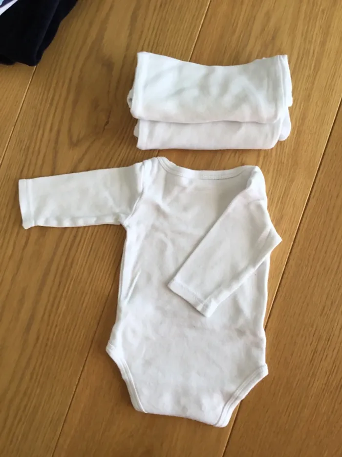 Lot de 3 bodies blancs manches longues - photo numéro 2