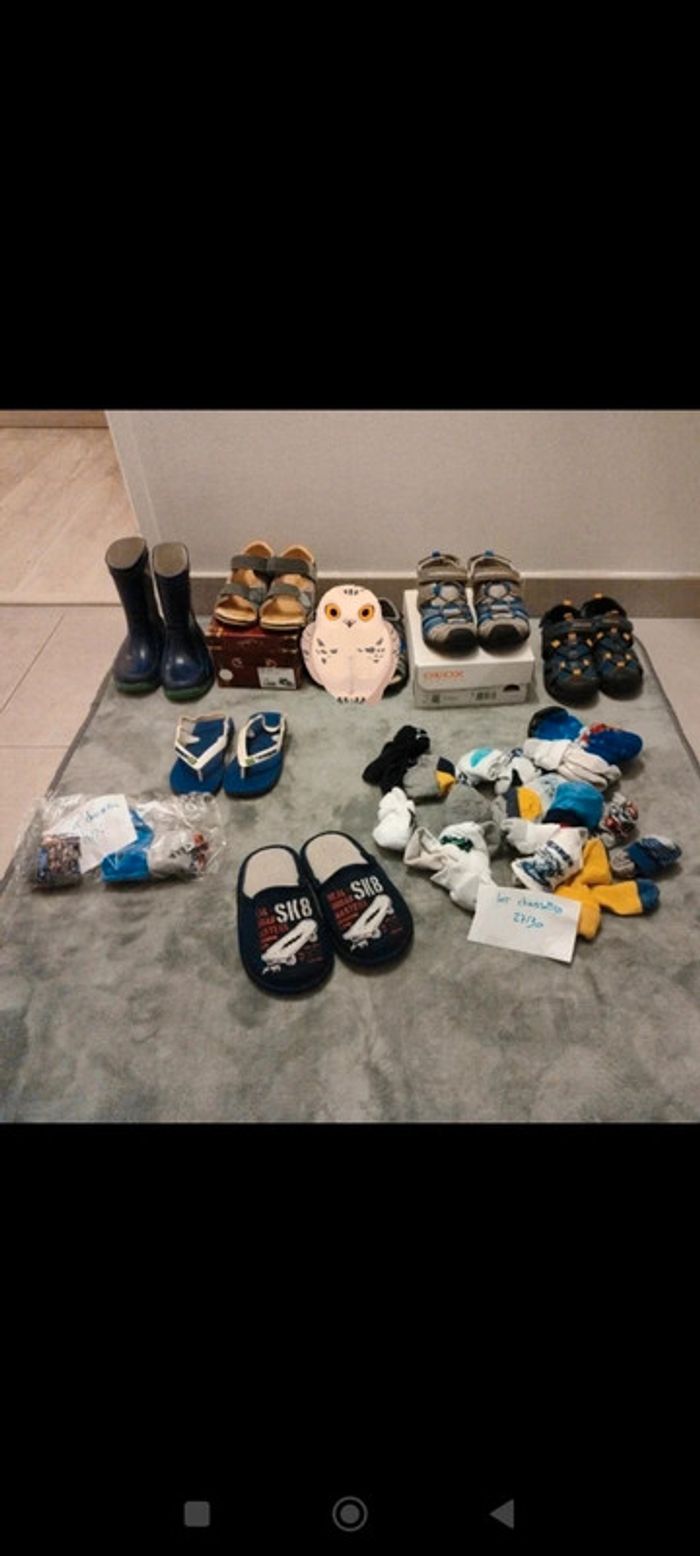 Lot chaussures/bottes/ chaussettes garçon