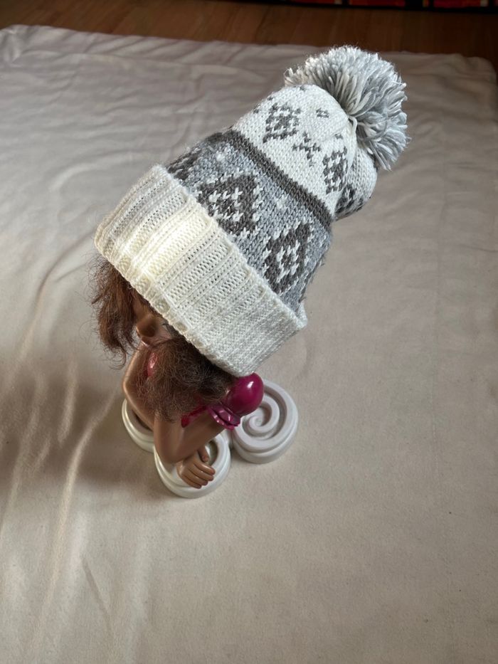 Bonnet laine avec pompon 54 cm - photo numéro 5