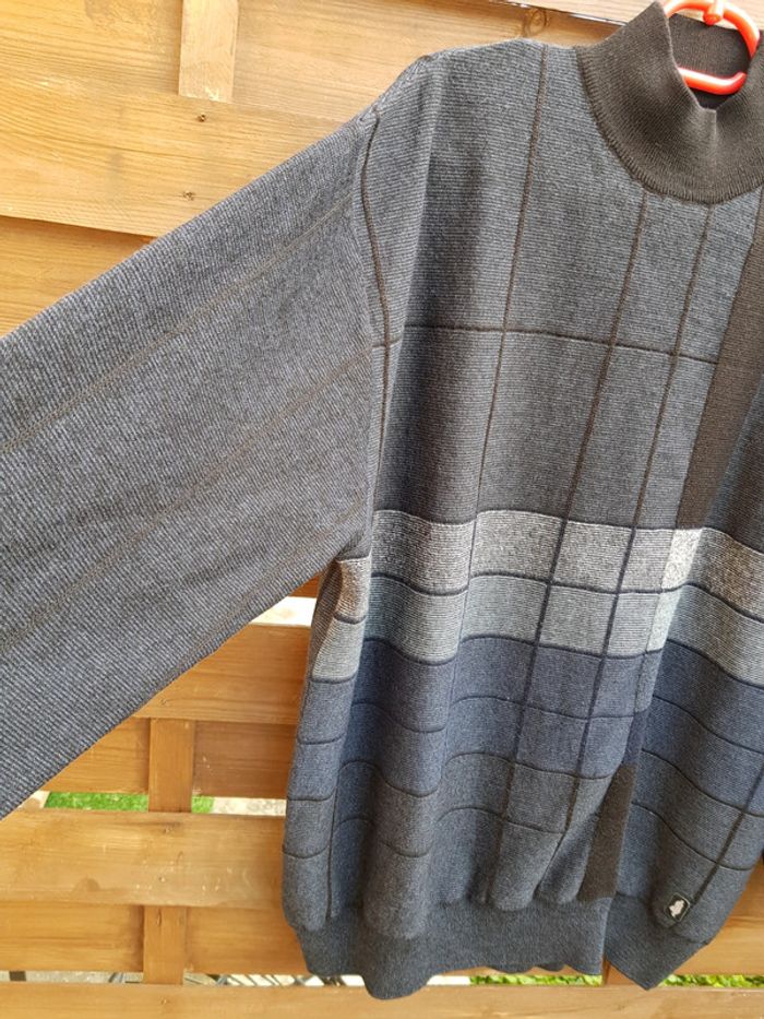 Pull homme col haut, 50% laine - photo numéro 4