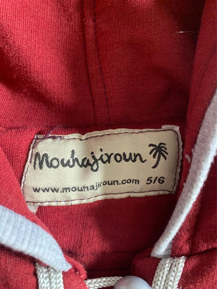 Superbe poncho bordeaux à capuche taille 5/6 ans - photo numéro 5