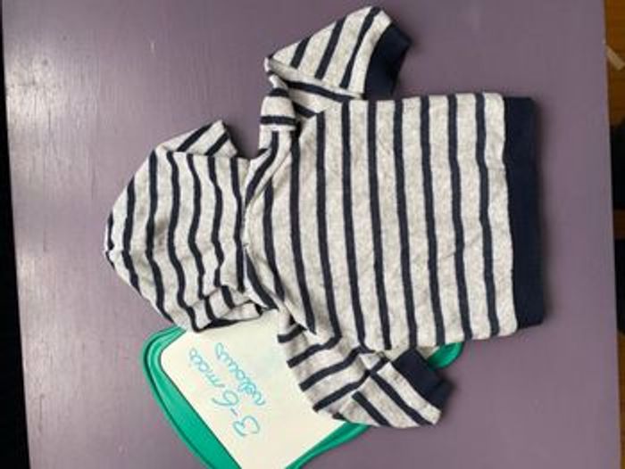 Gilet à capuche velours rayé - photo numéro 4