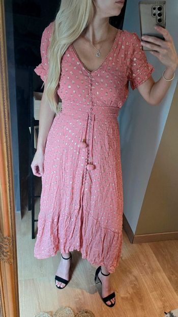 Robe rose et doré Goa