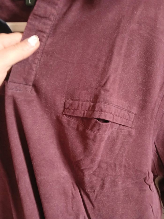🍍 Polo homme ML bordeaux taille L - photo numéro 5