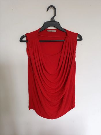 Top rouge KOOKAÏ drapé fluide sexy romantique mignon