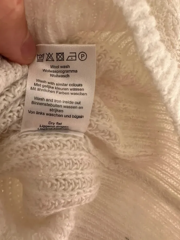 Pull blanc Costes femme M – chaud, doux, manches torsadées - photo numéro 5