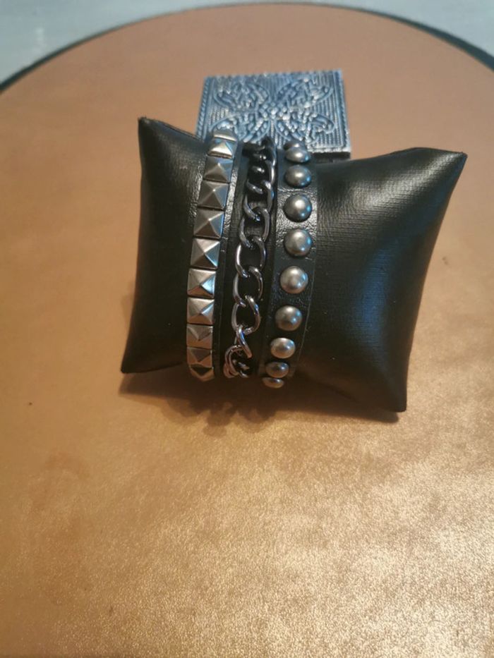 Bracelet style punk triple motifs