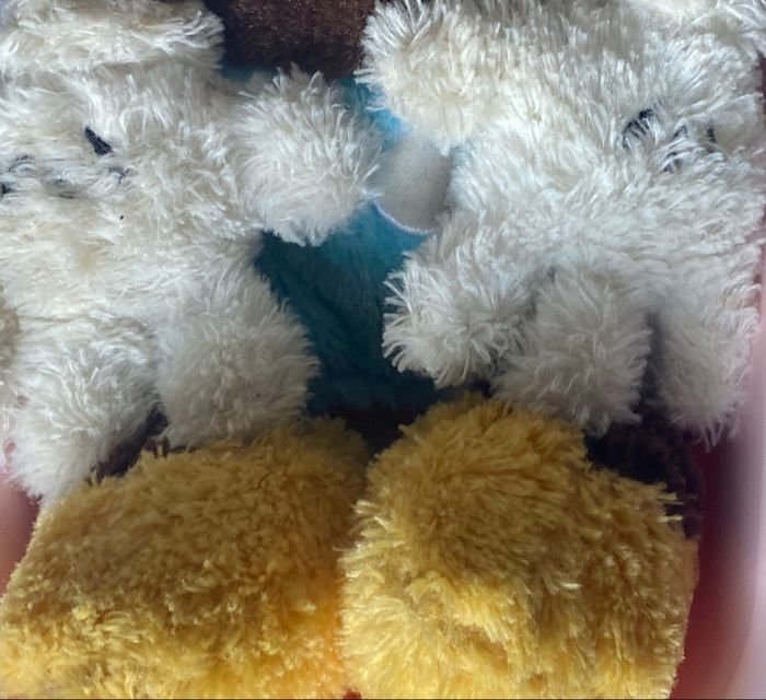 Grande peluche minnie mouse disney parks marron crème bleu jupe à pois - photo numéro 4