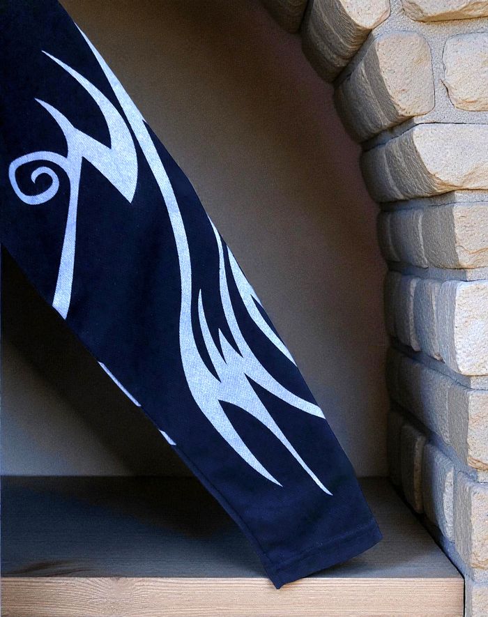 ZACARD - HAUT ML FEMME NOIR MOTIF TRIBAL ARGENT PAILLETÉ DEVANT + MANCHE + DOS M - photo numéro 6