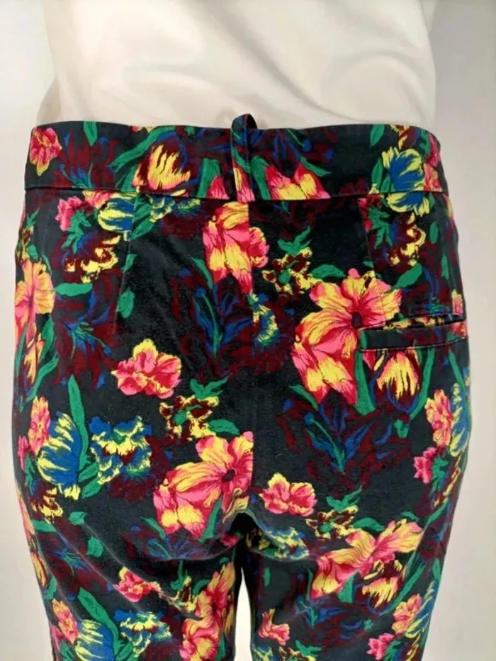 Pantalon fleuri Armand Ventilo taille 38 en coton et soie A211 - photo numéro 9