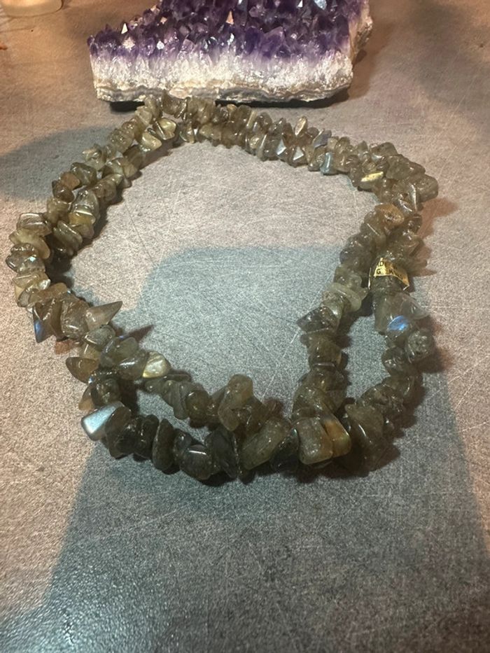 Collier en labradorite véritable - pierre naturelle - photo numéro 2