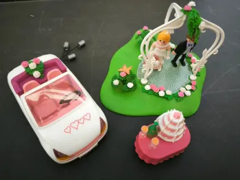 Couple de mariés avec voiture 6871