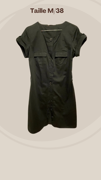 Robe chemise noire cintrée  - Taille 38/M