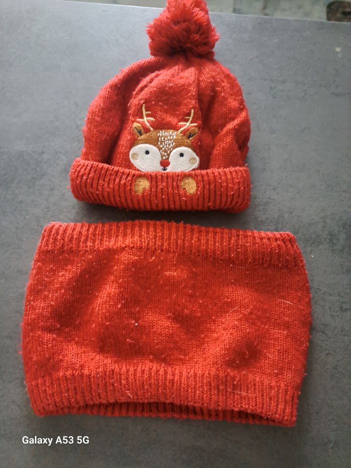 Ensemble bonnet tour de cou 12/18 mois verbaudet