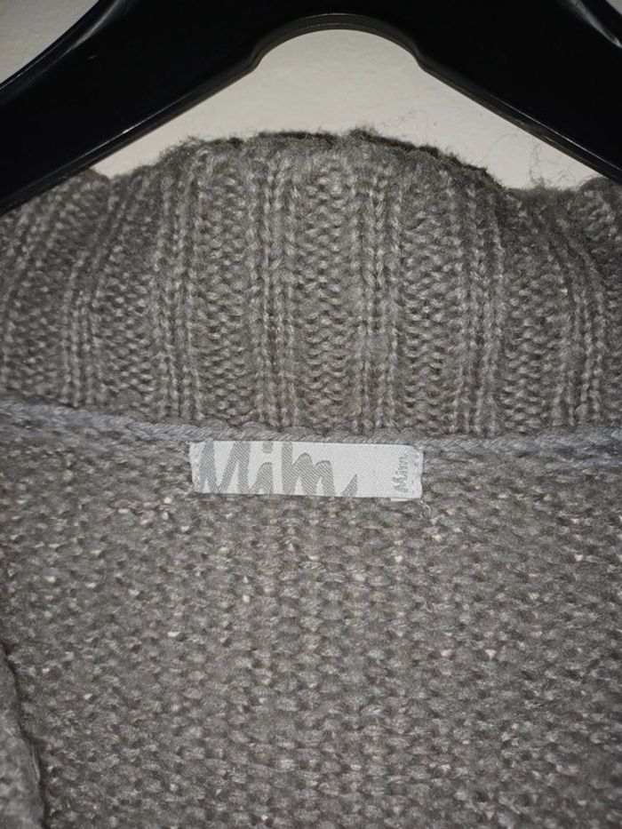 Lot de 2 pulls longs col V Mim gris perle et orange cuivré taille 0 - photo numéro 9
