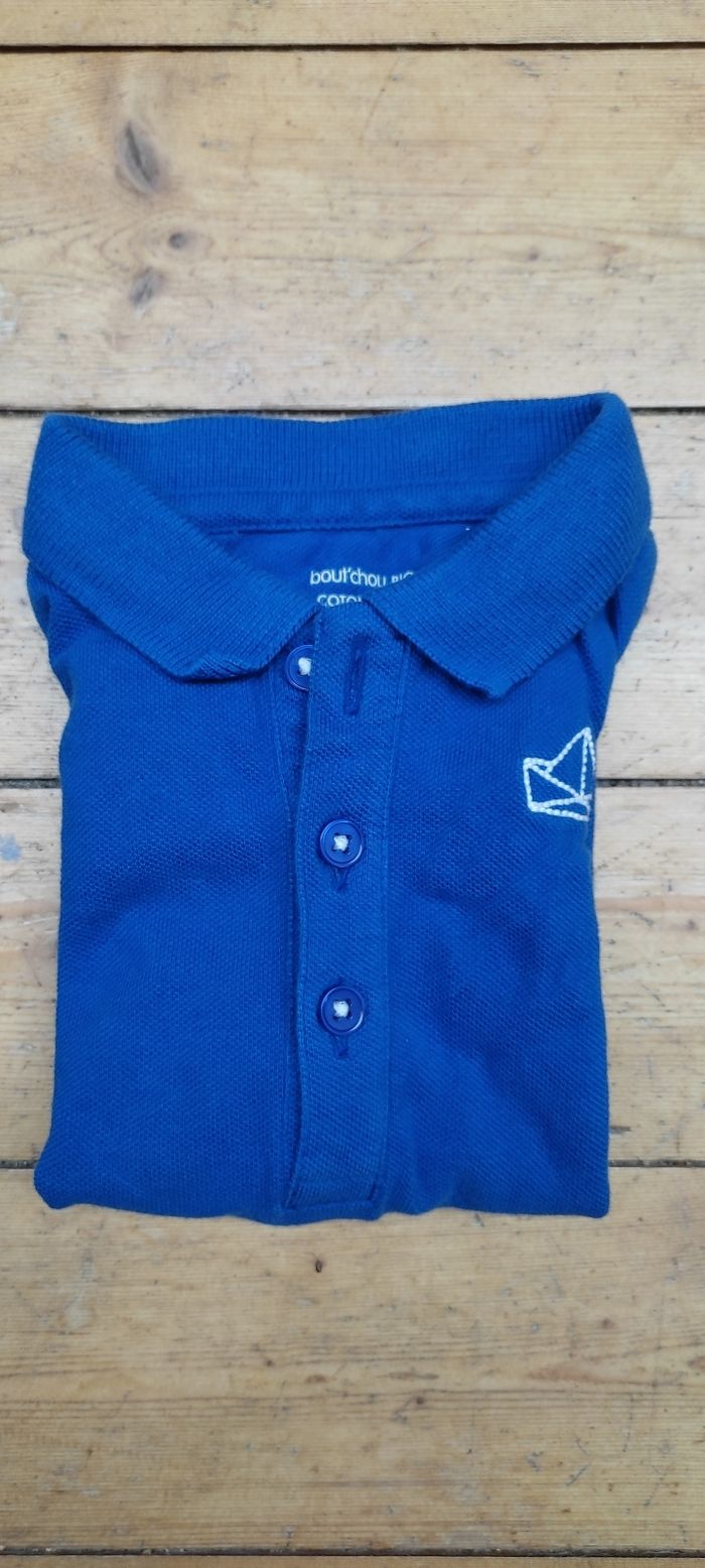 Polo t-shirt bleu bout'chou 18 mois