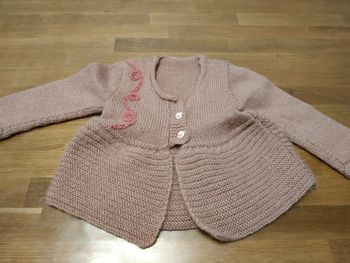 Gilet fille 18 mois tricoté main