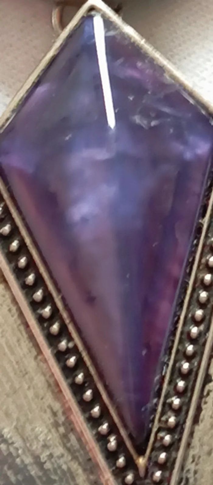 Joli collier métal pierres bleues - photo numéro 5