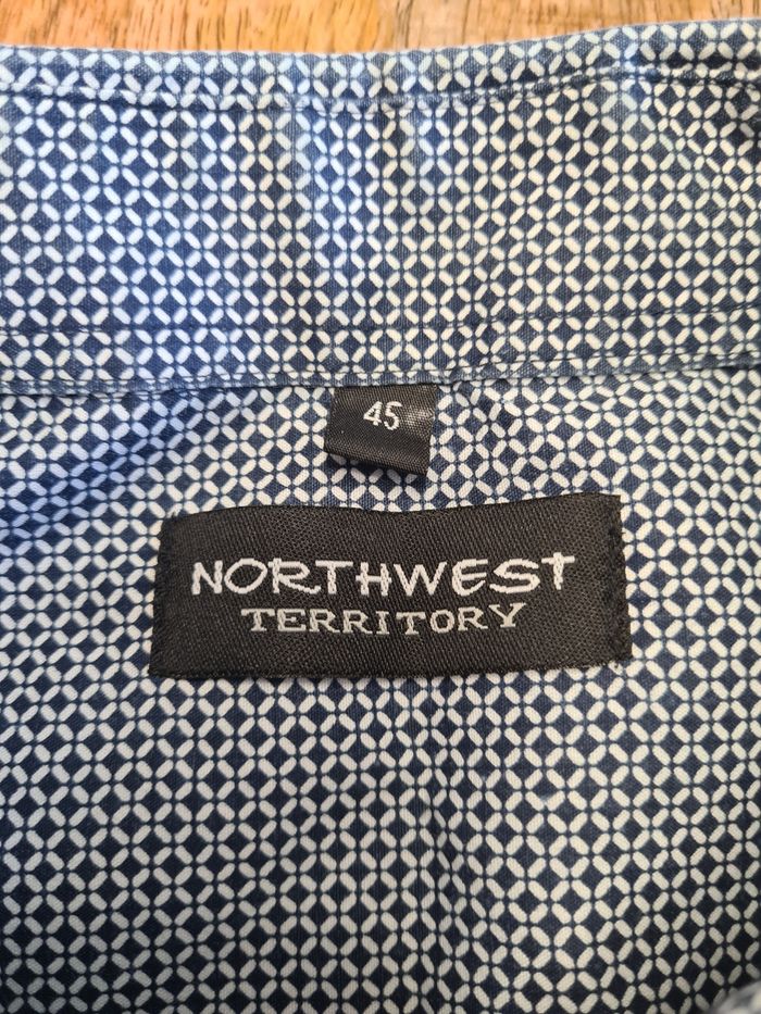 Chemise bleu marine grise avec motif  XXL 45-46 - photo numéro 3