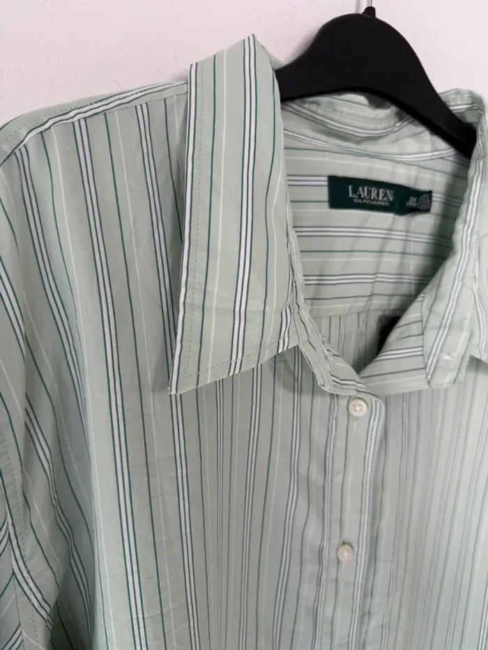 💚 Chemise rayé Vert Pastel/ Lauren-Ralph-Lauren / - photo numéro 7