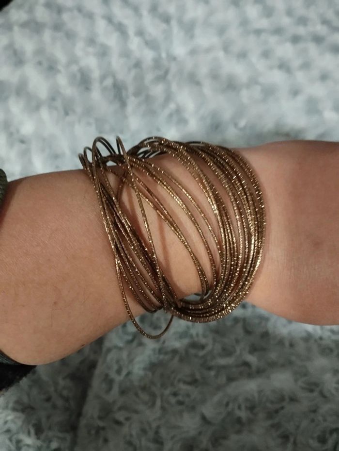 Bracelet multi-fils style jonc cuivré - photo numéro 3