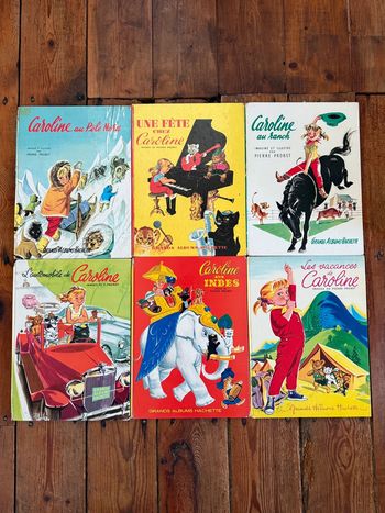 Lot de 6 livres Caroline anciens BE - Grands albums Hachette Pierre Probst couleurs