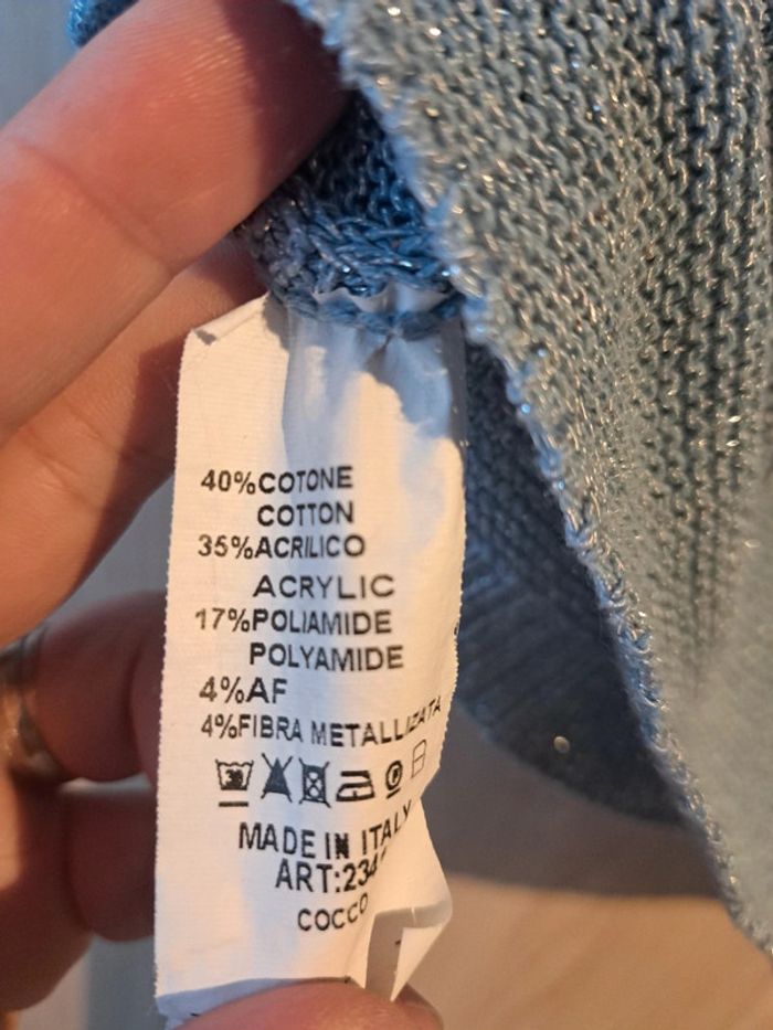 Pull Bleu scintillant (taille unique) - photo numéro 8