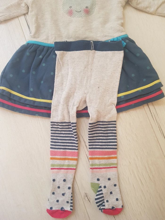 Robe chaude hiver catimini 6mois avec collant assorti - photo numéro 5