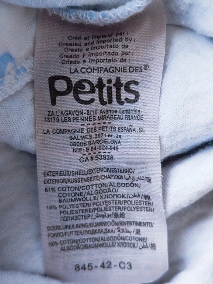 Salopette bleu clair La compagnie des petits taille 0/1 mois - photo numéro 4