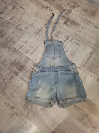 Salopette courte jeans femme