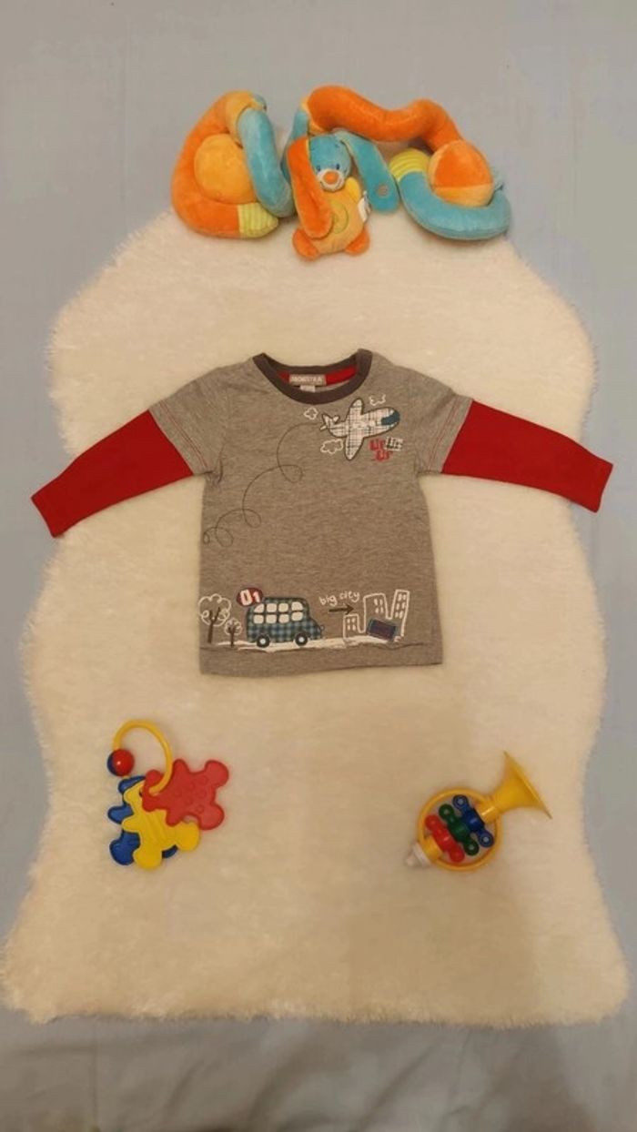 Tee-shirt 2 en 1 broderie "Go To The Big City" T. 6 mois Orchestra 💮100% Coton