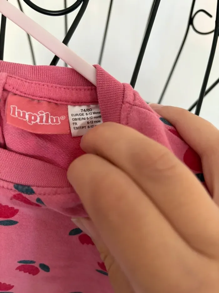 Ensemble bébé fille Lupilu – 6/12 mois – Rose à motifs fleurs 🌸 - photo numéro 3