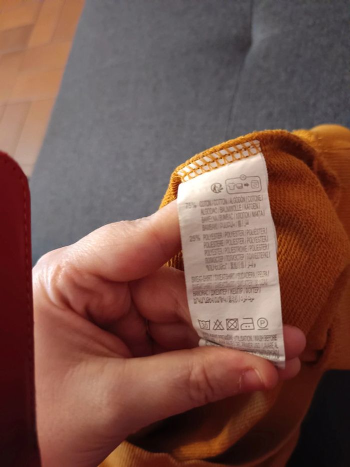 Sweat moutarde col rond taille 10 ans - photo numéro 4