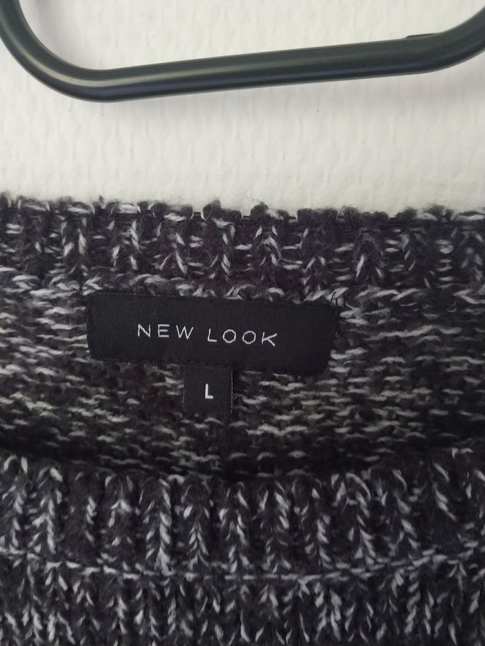 Pull oversize chiné noir et blanc – New Look – Taille L - photo numéro 2