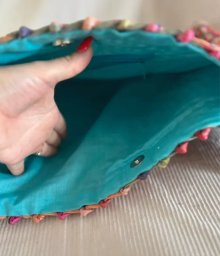 Sac à main paille tressé coloré - photo numéro 8