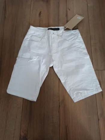 Short en jeans blanc uni 28US