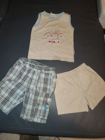 Ensemble débardeur + short garçon 18 mois