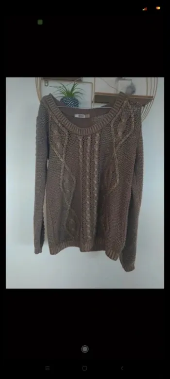 Pull grosses mailles doré Stradivarius 40