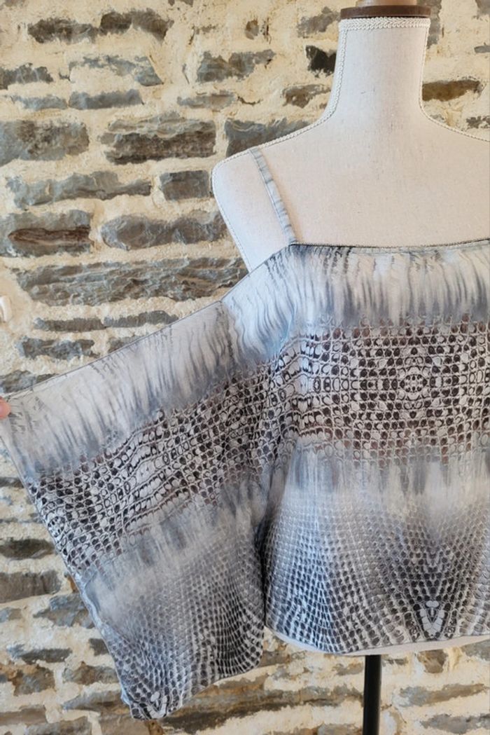 Débardeur motifs serpent gris et blanc M By Mosquitos Taille 40 - photo numéro 7