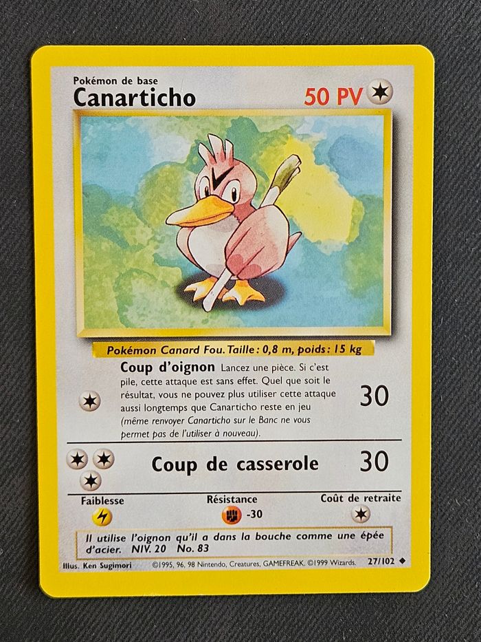 Carte Pokemon Canarticho Set de base 27/102 - photo numéro 1