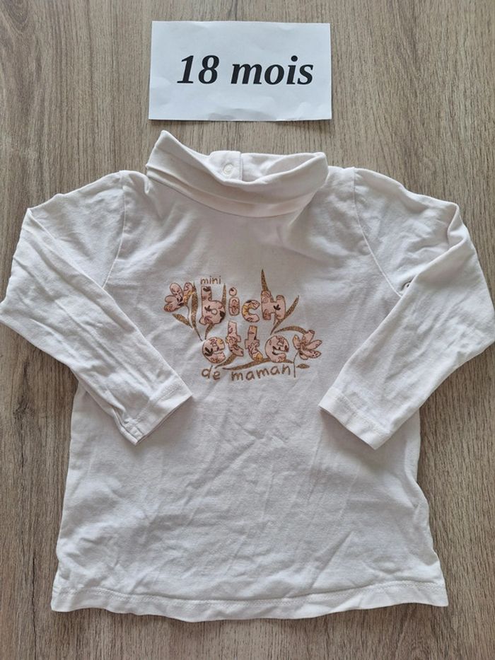 T shirt à col roulé tape a l'œil 18 mois
