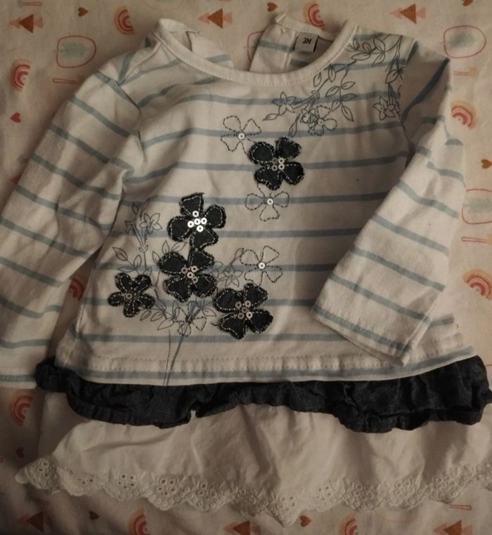 Lot  13 tee shirt manche longue 3 mois fille - photo numéro 2