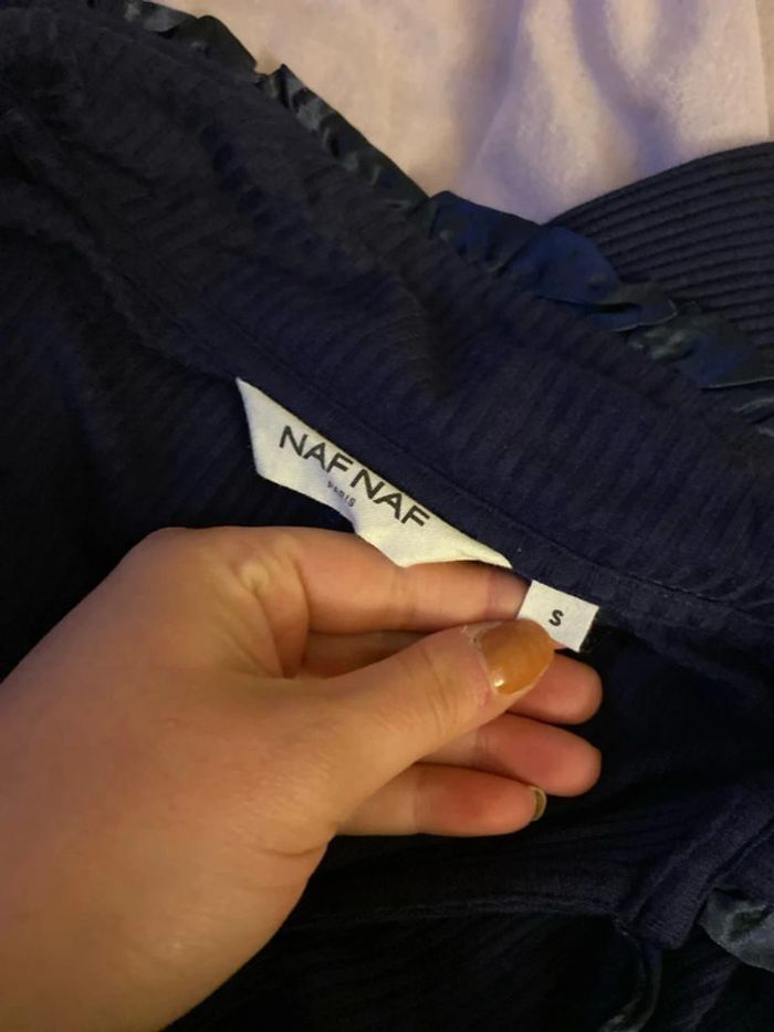 Top manches longues strié Naf Naf Bleu marine Taille S - photo numéro 3