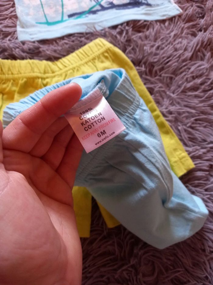 Ensemble été shorts + t-shirt garçon 6 mois - photo numéro 5